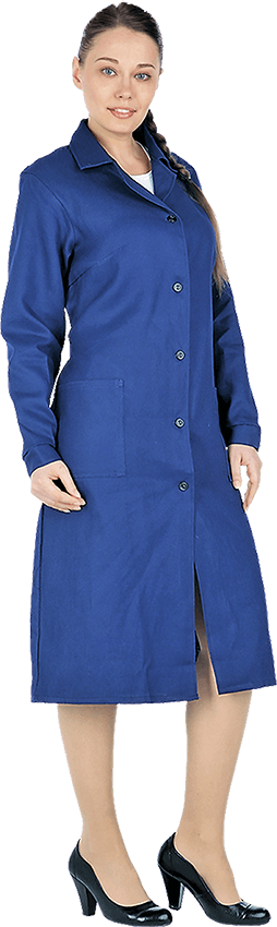 Халат рабочий ДИАГОНАЛЬ, синий, женский